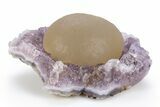Botryoidal Yellow-Green Fluorite on Amethyst - India #305988-1